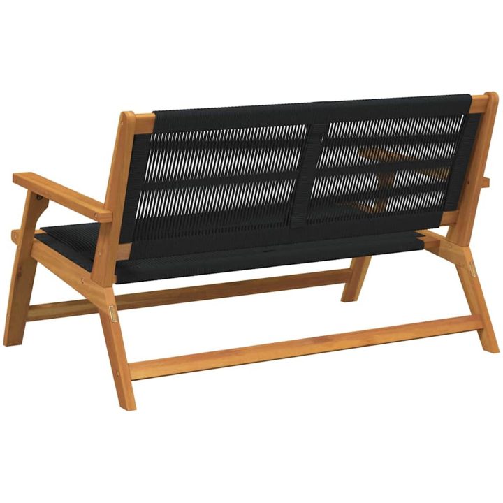 Trädgårdsbänk Svart 76x122x73 cm Massiv Akacia vidaXL 122 x 78 x 73 cm – bild 4
