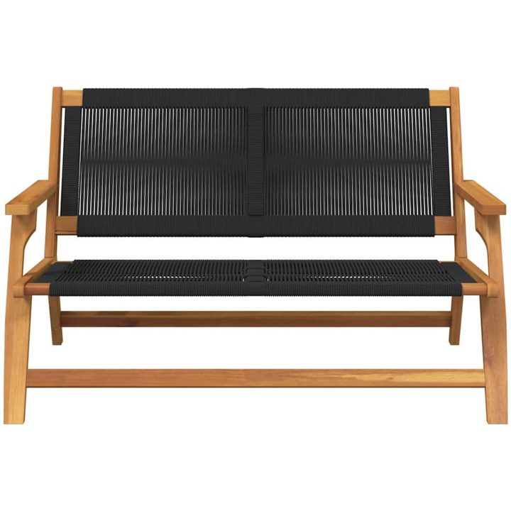 Trädgårdsbänk Svart 76x122x73 cm Massiv Akacia vidaXL 122 x 78 x 73 cm – bild 5