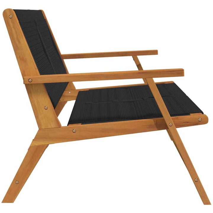 Trädgårdsbänk Svart 76x122x73 cm Massiv Akacia vidaXL 122 x 78 x 73 cm – bild 6