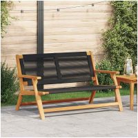 Trädgårdsbänk Svart 76x122x73 cm Massiv Akacia vidaXL