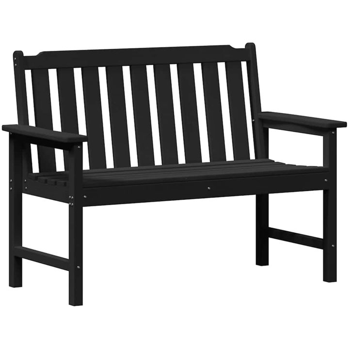 Trädgårdsbänk Svart HDPE vidaXL 120 cm – bild 2