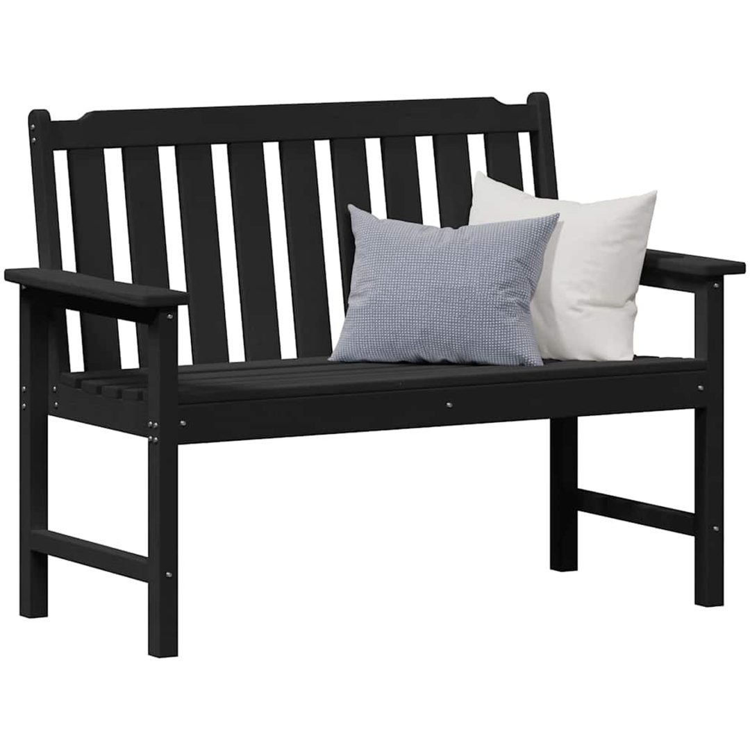 Trädgårdsbänk Svart HDPE vidaXL 120 cm – bild 3