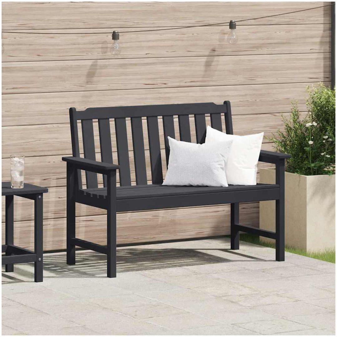 Trädgårdsbänk Svart HDPE vidaXL 120 cm