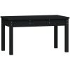 Trädgårdsbänk svart massiv furu vidaXL 80 x 44 x 45 cm – miniatyr 2