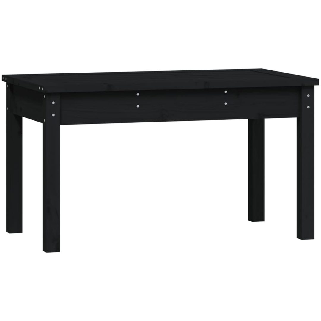 Trädgårdsbänk svart massiv furu vidaXL 80 x 44 x 45 cm – bild 2