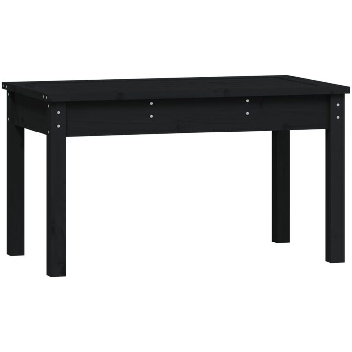 Trädgårdsbänk svart massiv furu vidaXL 80 x 44 x 45 cm – bild 2