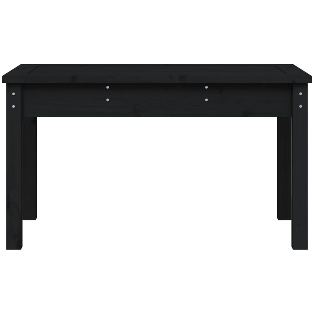 Trädgårdsbänk svart massiv furu vidaXL 80 x 44 x 45 cm – bild 4