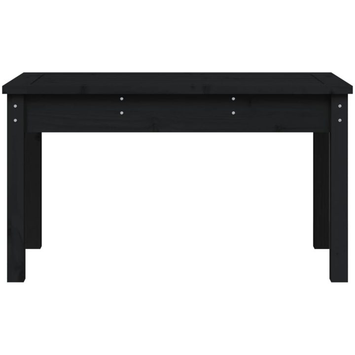 Trädgårdsbänk svart massiv furu vidaXL 80 x 44 x 45 cm – bild 4