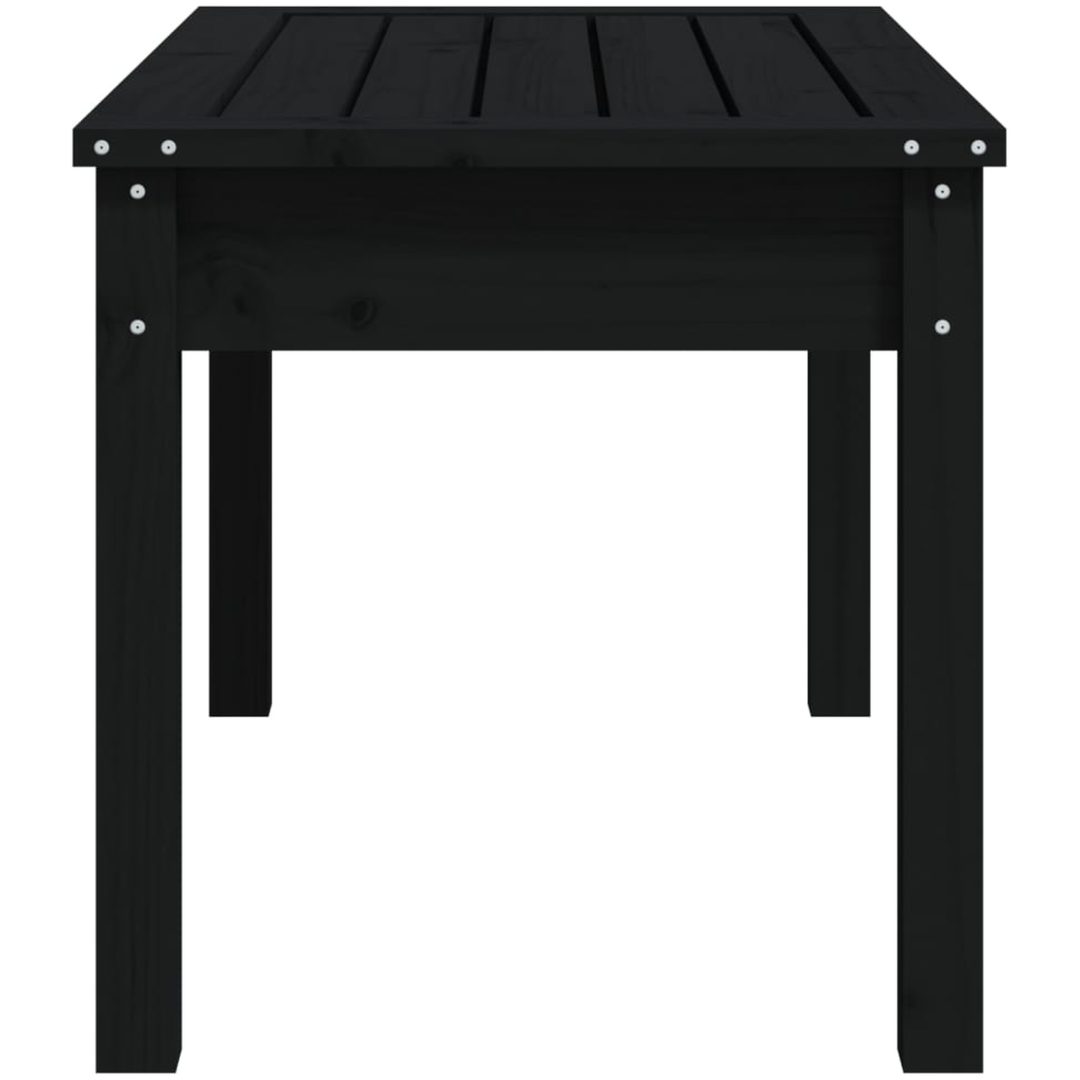 Trädgårdsbänk svart massiv furu vidaXL 80 x 44 x 45 cm – bild 5