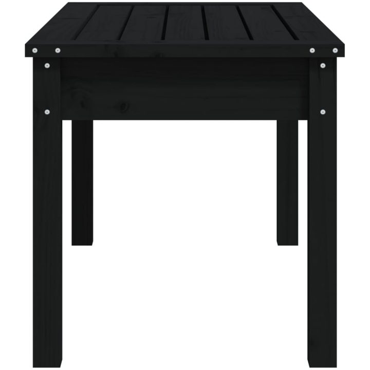 Trädgårdsbänk svart massiv furu vidaXL 80 x 44 x 45 cm – bild 5