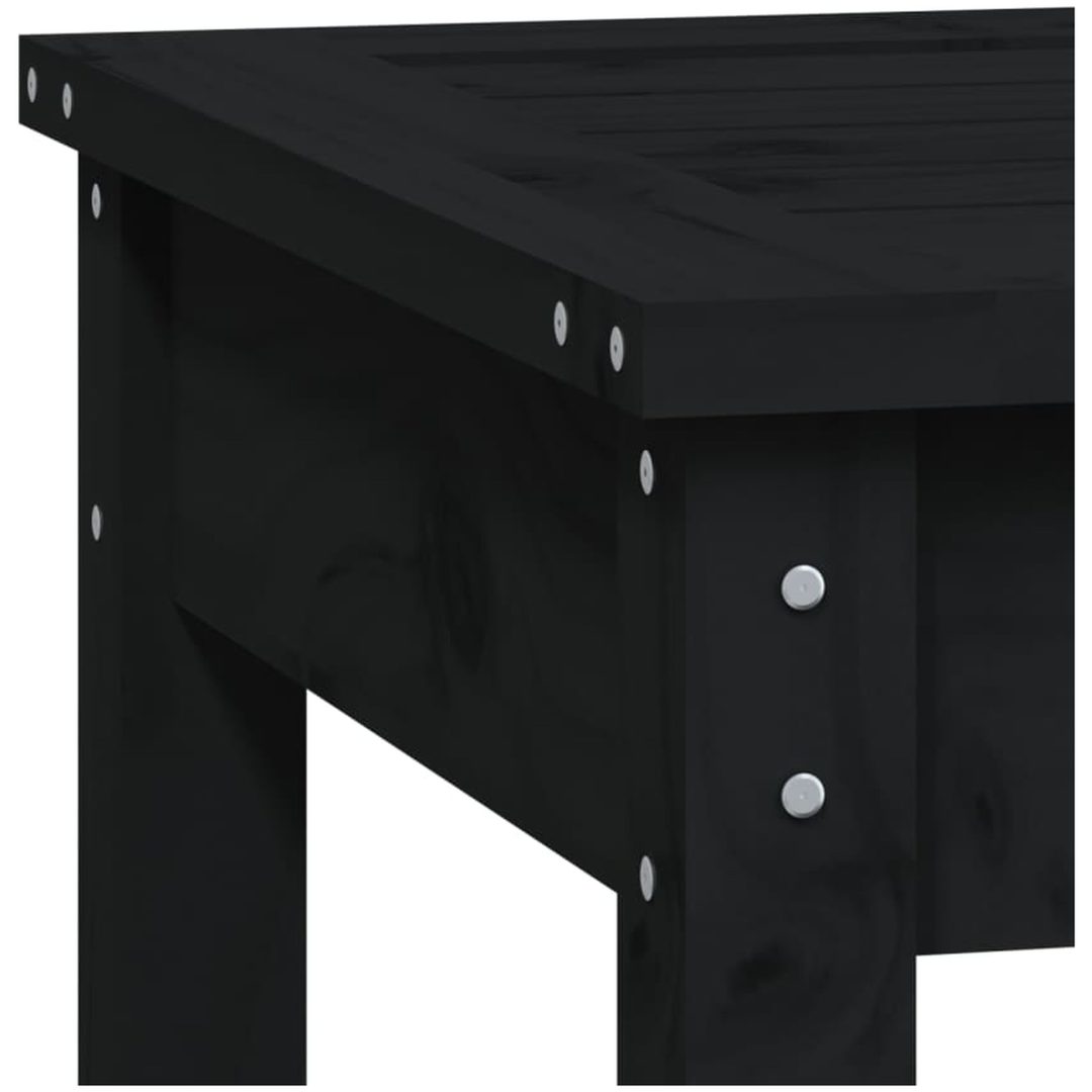 Trädgårdsbänk svart massiv furu vidaXL 80 x 44 x 45 cm – bild 6