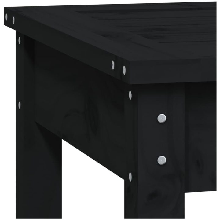Trädgårdsbänk svart massiv furu vidaXL 80 x 44 x 45 cm – bild 6
