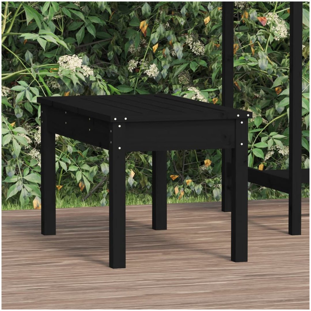 Trädgårdsbänk svart massiv furu vidaXL 80 x 44 x 45 cm