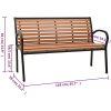 Trädgårdsbänk svart och brun 116 cm stål och WPC vidaXL – miniatyr 6