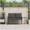 Trädgårdsbänk Svart Poly Rattan vidaXL 114 x 64 x 78 cm – miniatyr 3