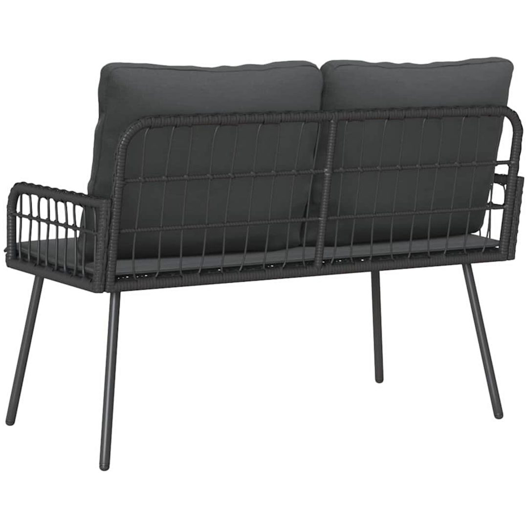 Trädgårdsbänk Svart Poly Rattan vidaXL 114 x 64 x 78 cm – bild 4