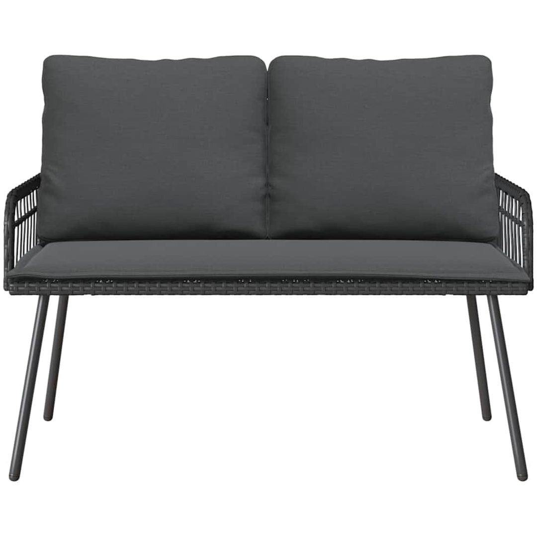 Trädgårdsbänk Svart Poly Rattan vidaXL 114 x 64 x 78 cm – bild 5
