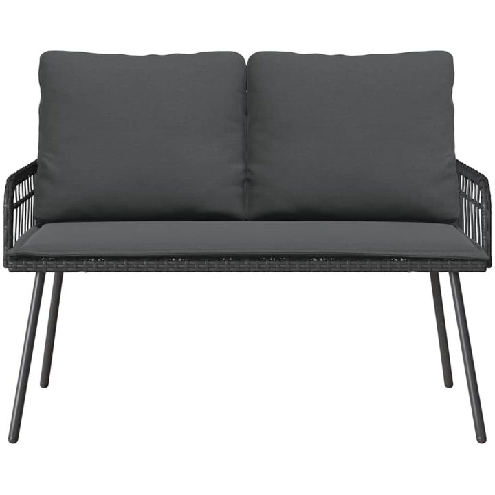 Trädgårdsbänk Svart Poly Rattan vidaXL 114 x 64 x 78 cm – bild 5