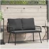 Trädgårdsbänk Svart Poly Rattan vidaXL 114 x 64 x 78 cm – miniatyr 1