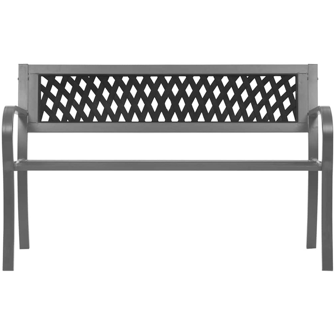 Trädgårdsbänk svart stål vidaXL 120 cm – bild 2