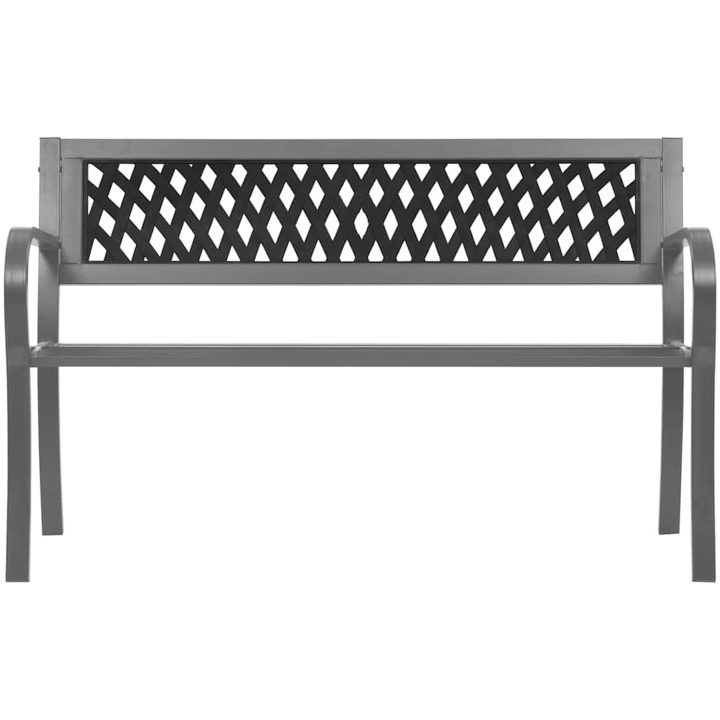 Trädgårdsbänk svart stål vidaXL 120 cm – bild 2