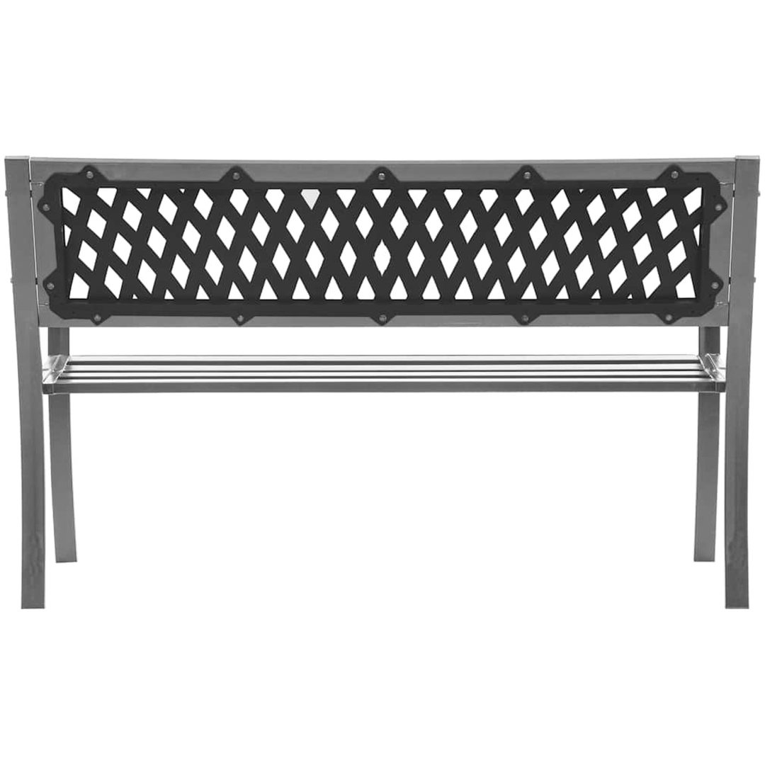 Trädgårdsbänk svart stål vidaXL 120 cm – bild 4