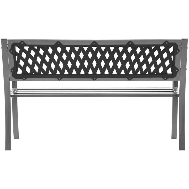 Trädgårdsbänk svart stål vidaXL 120 cm – bild 4