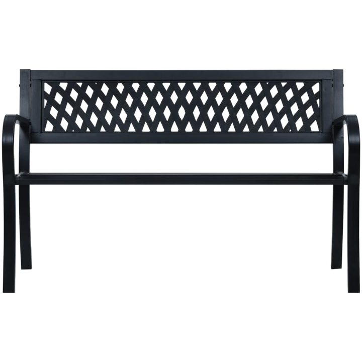 Trädgårdsbänk svart stål vidaXL 125 cm – bild 2
