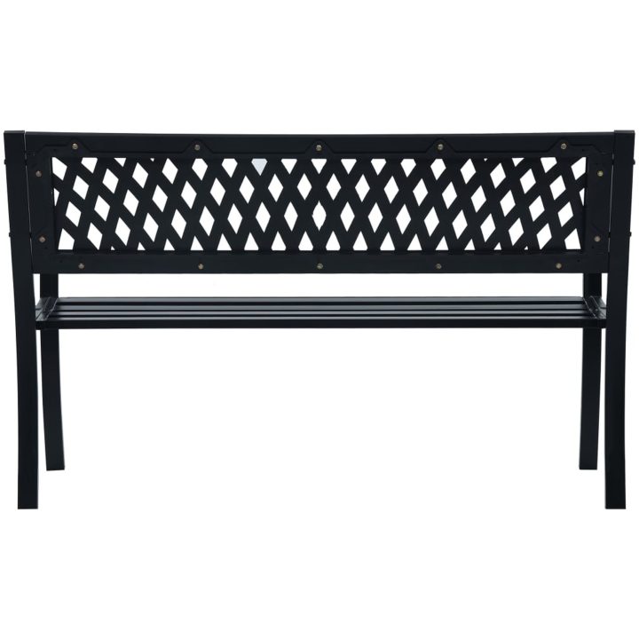 Trädgårdsbänk svart stål vidaXL 125 cm – bild 4