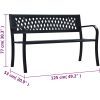 Trädgårdsbänk svart stål vidaXL 125 cm – miniatyr 8