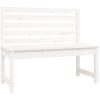 Trädgårdsbänk vit 109 cm massiv furu vidaXL 109 x 48 x 91.5 cm – miniatyr 2