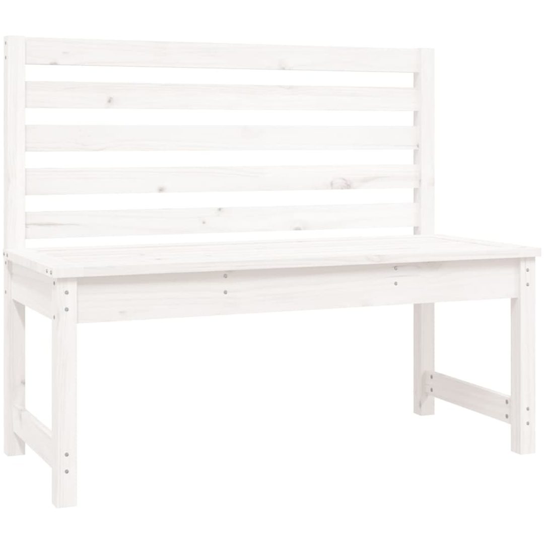 Trädgårdsbänk vit 109 cm massiv furu vidaXL 109 x 48 x 91.5 cm – bild 2