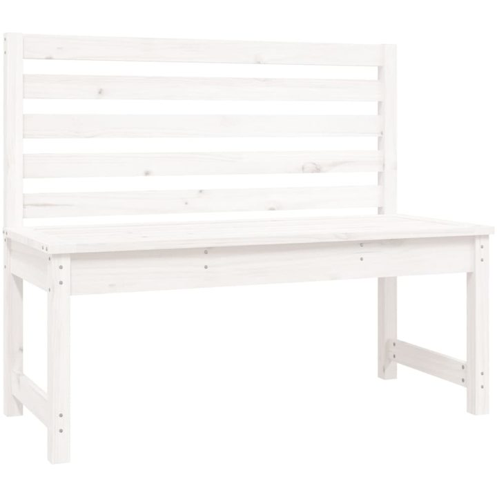 Trädgårdsbänk vit 109 cm massiv furu vidaXL 109 x 48 x 91.5 cm – bild 2