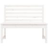 Trädgårdsbänk vit 109 cm massiv furu vidaXL 109 x 48 x 91.5 cm – miniatyr 4