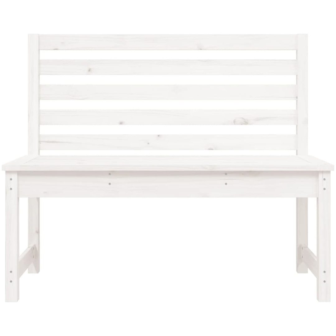 Trädgårdsbänk vit 109 cm massiv furu vidaXL 109 x 48 x 91.5 cm – bild 4