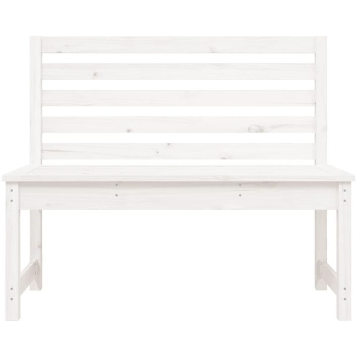 Trädgårdsbänk vit 109 cm massiv furu vidaXL 109 x 48 x 91.5 cm – bild 4