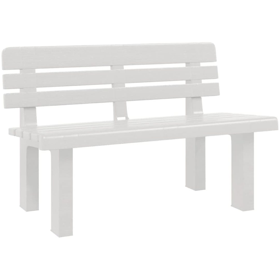 Trädgårdsbänk vit 110x52x71 cm polypropen vidaXL – bild 2