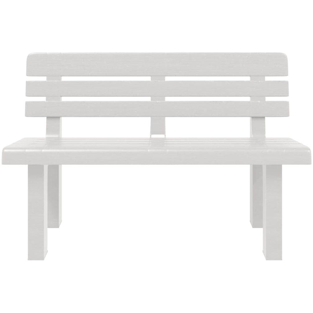 Trädgårdsbänk vit 110x52x71 cm polypropen vidaXL – bild 4