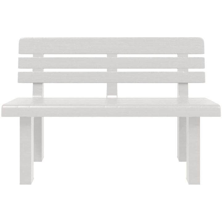 Trädgårdsbänk vit 110x52x71 cm polypropen vidaXL – bild 4
