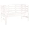 Trädgårdsbänk vit 111,5x53x71 cm massiv furu vidaXL – miniatyr 2