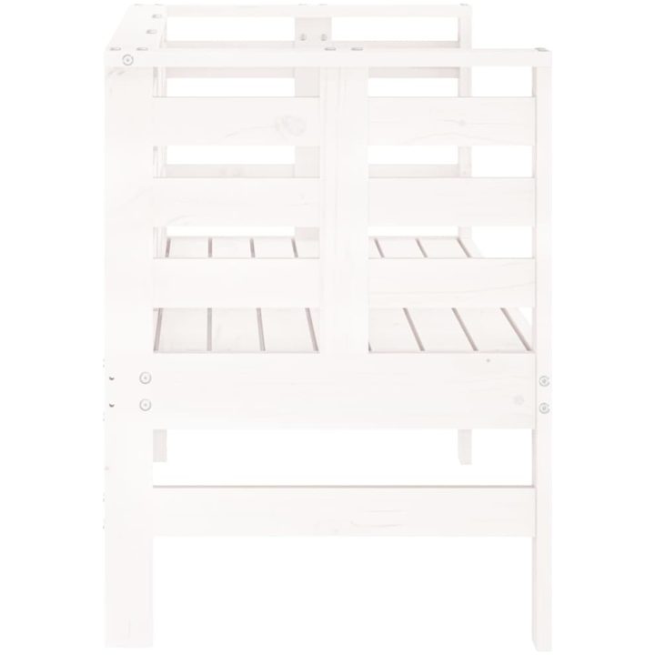 Trädgårdsbänk vit 111,5x53x71 cm massiv furu vidaXL – bild 5