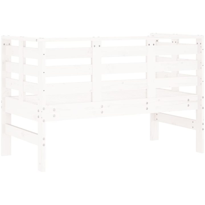 Trädgårdsbänk vit 111,5x53x71 cm massiv furu vidaXL – bild 6