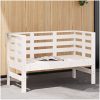Trädgårdsbänk vit 111,5x53x71 cm massiv furu vidaXL – miniatyr 1