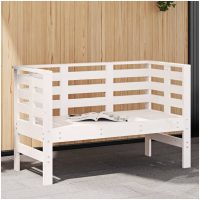 Trädgårdsbänk vit 111,5x53x71 cm massiv furu vidaXL
