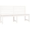 Trädgårdsbänk vit 157,5 cm massiv furu vidaXL 157.5 x 48 x 91.5 cm – miniatyr 2