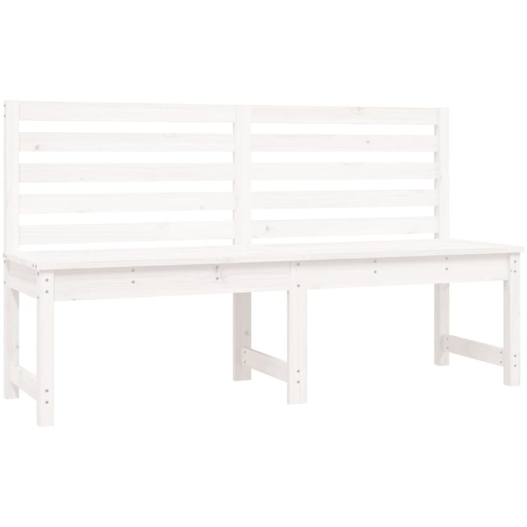 Trädgårdsbänk vit 157,5 cm massiv furu vidaXL 157.5 x 48 x 91.5 cm – bild 2