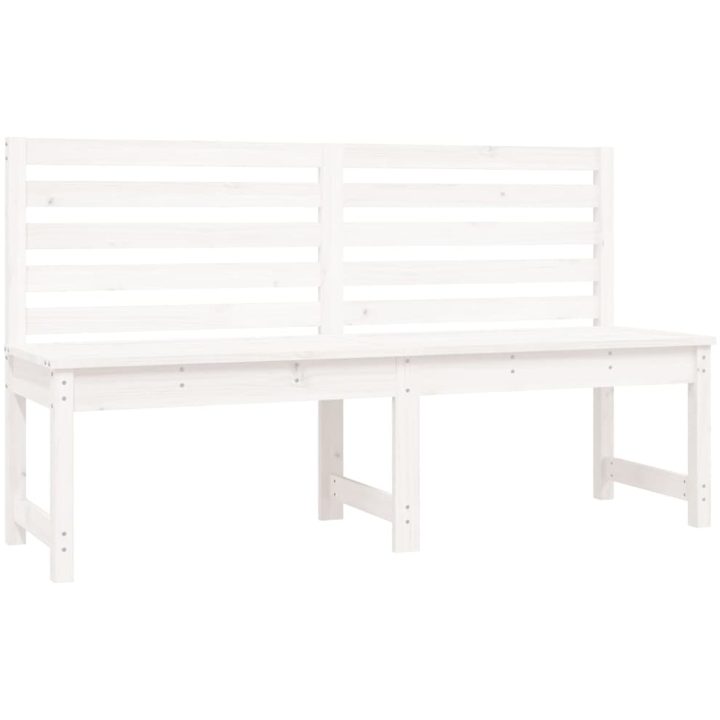 Trädgårdsbänk vit 157,5 cm massiv furu vidaXL 157.5 x 48 x 91.5 cm – bild 2