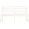 Trädgårdsbänk vit 157,5 cm massiv furu vidaXL 157.5 x 48 x 91.5 cm – miniatyr 4