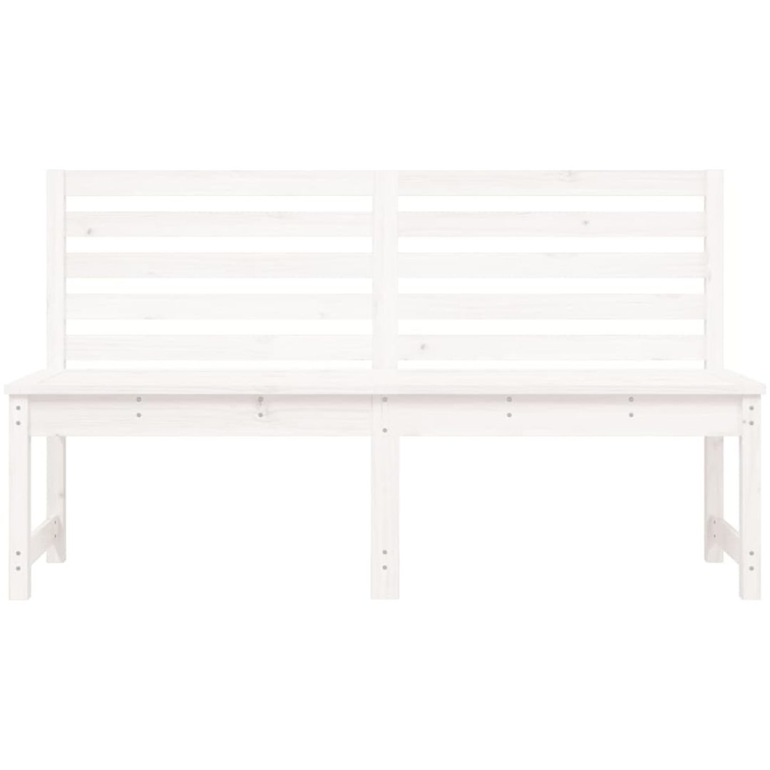 Trädgårdsbänk vit 157,5 cm massiv furu vidaXL 157.5 x 48 x 91.5 cm – bild 4