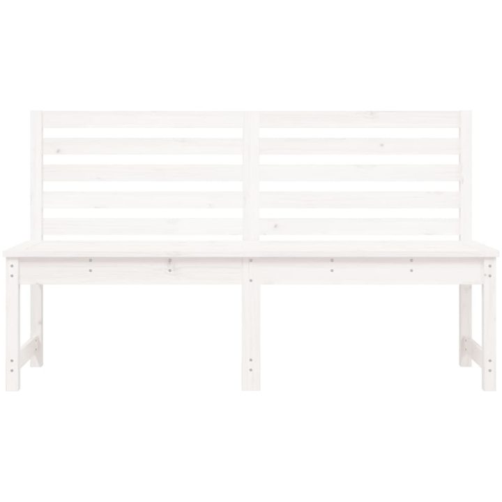 Trädgårdsbänk vit 157,5 cm massiv furu vidaXL 157.5 x 48 x 91.5 cm – bild 4